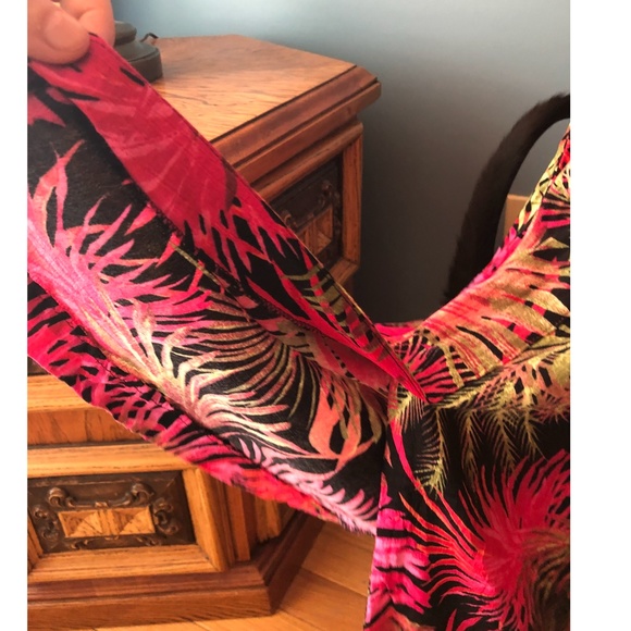 Vintage Plum floral pink maxi dress made in Canada EUC - Picture 4 of 8